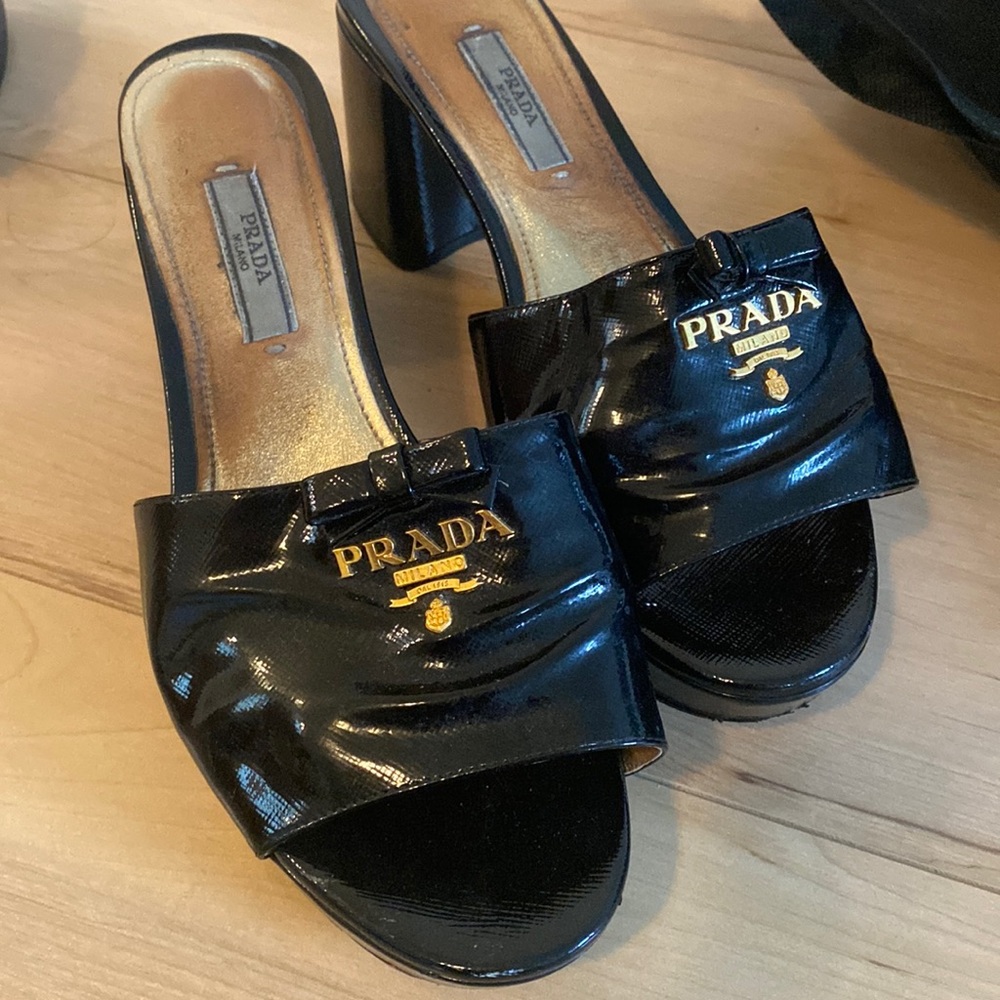 PRADA platform high heel slides